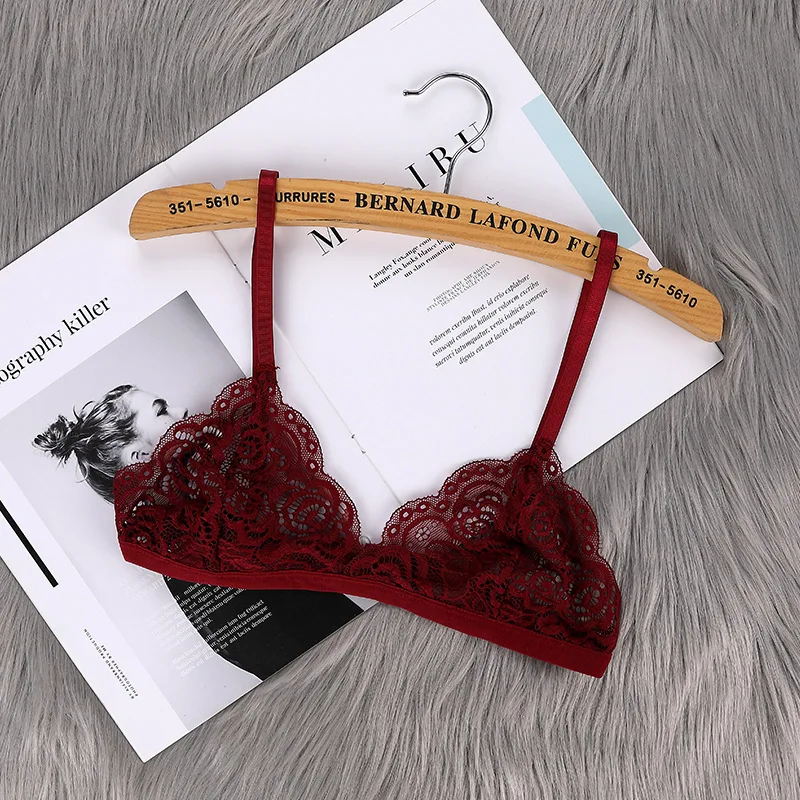 Women's Thin Bra Without Chest Pad Fashion Sexy Lace Lingerie Cutout Back Buckle Tube Top Women's Underwear Summer Clothes 5