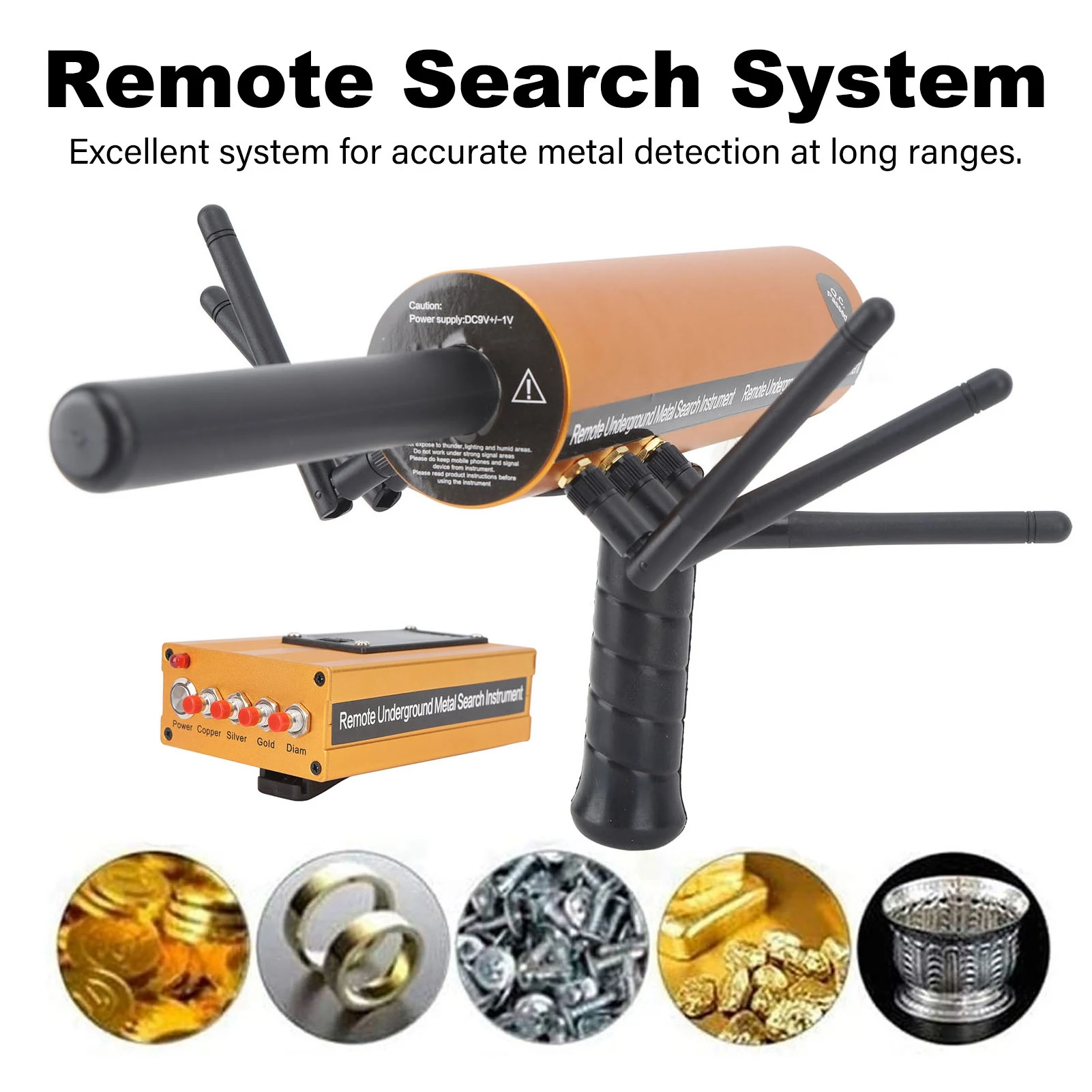 AU Metal Detector AKS Metal Detector Metal Pinpointer 30m Depth 1200m Range 6 Antenna Accurate Finding Gold Detector