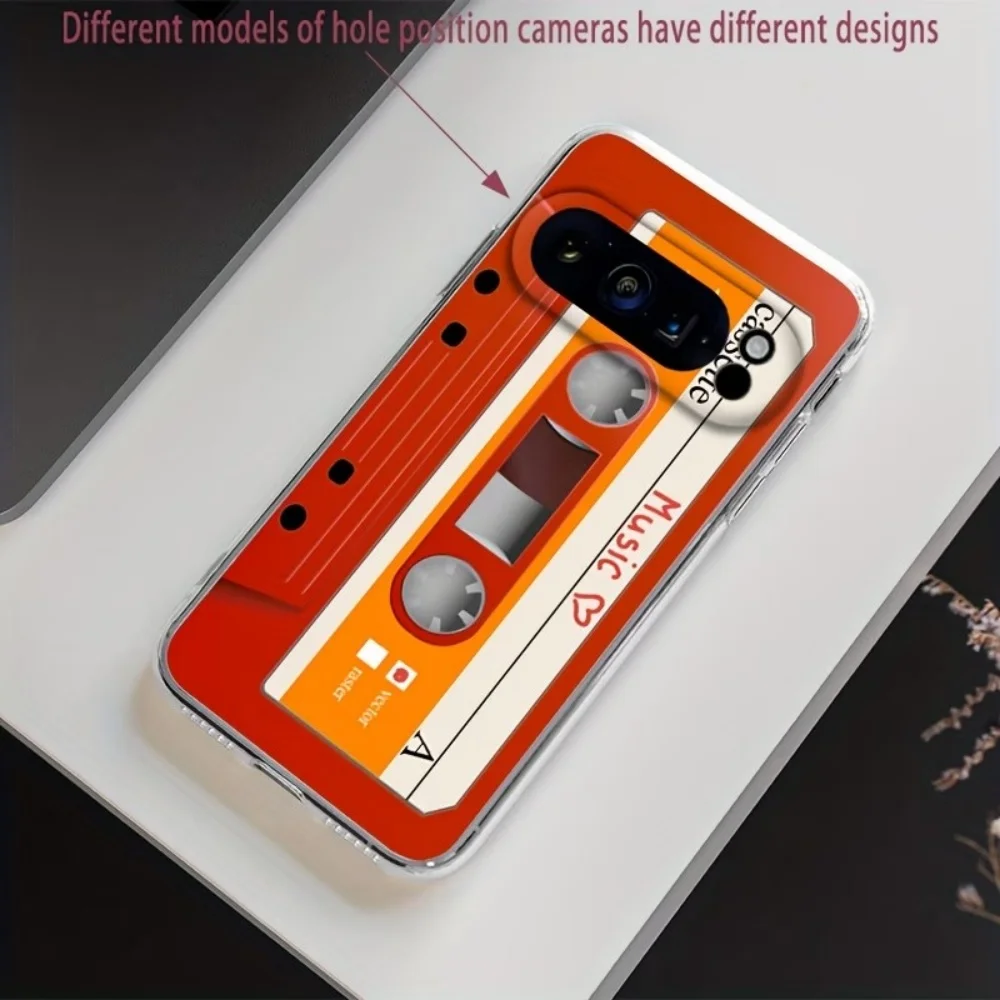 Vintage Cassette Pattern Soft TPU Anti-Slip Phone Cover