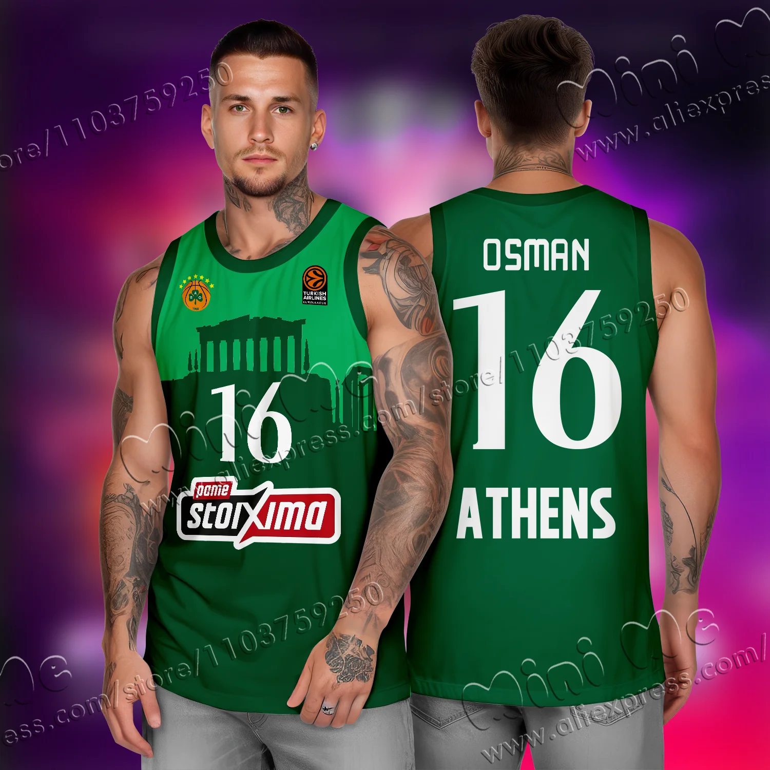 2025 New Arrivals Panathinaitkos Basketball Jersey Fan Special Jersey Kit Greece Men Summer Basketball Sports Jersey Vest TShirt 4