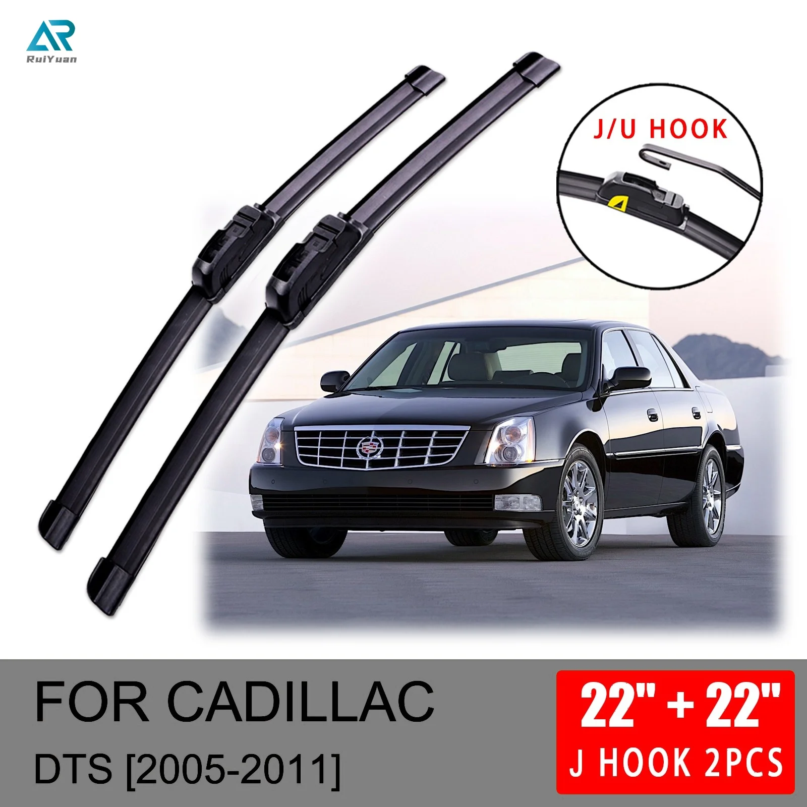 

For Cadillac DTS 2005 2006 2007 2008 2009 2010 2011 Front Wiper Blades Brushes Cutter Accessories U J Hook