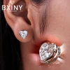 BXINY – boucles d'oreilles en moissanite à taille cœur, 100% argent S925, 0,5 ct, clous d'oreilles en diamant pour femmes, cadeau de mariage, bijoux fins