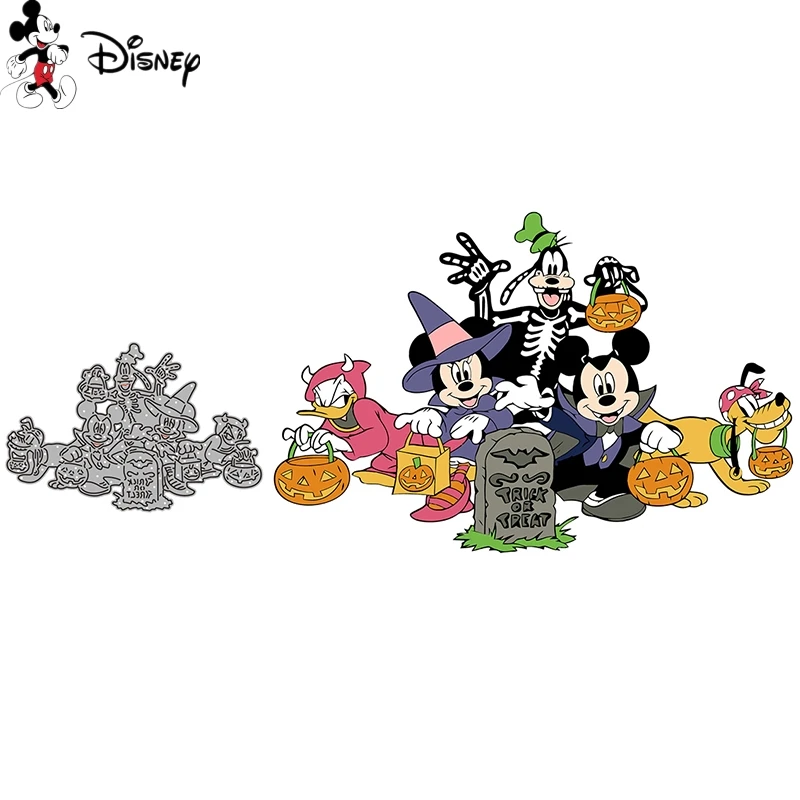Halloween Mickey Minnie Pluto Fustelle Goofy Donald Disney Personaggio Fustellato Per Fai Da Te Scrapbooking Carta Artigianale Nuovo 2022
