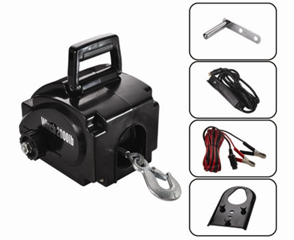 

2000lbs portable boat/yacht electric winch rubber boat tractor winch 12v