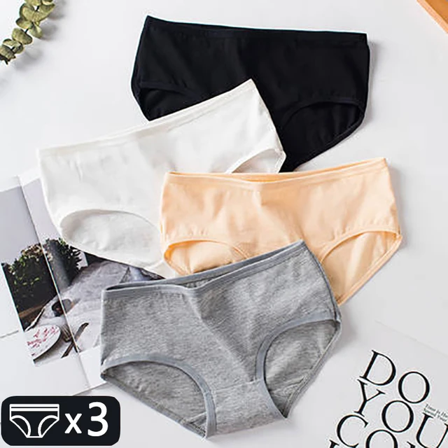 3Pcs Women's Cotton Panties Plus Size Underwear Breathable Sexy Lingerie Female  Panty Girls Solid Briefs Skin-Friendly Underpant - AliExpress