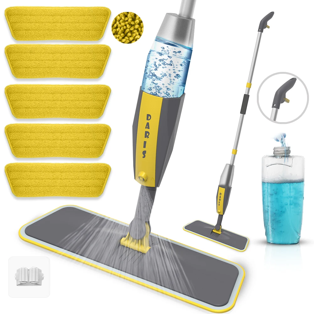 SDARISB 360° Rotating Spray Microfiber Mop For Floor Cleaning Magic