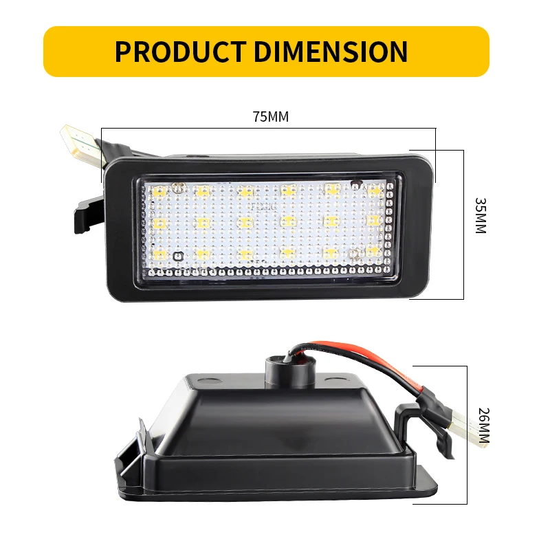 High-Brightness LED License Plate Light - Canbus Enabled Car Accessory