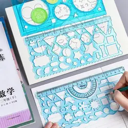 Children's Drawing Ruler Multifunctional Draw Hollow Template Primary School Students Art Kaleidoscope Geometric Templates Ruler