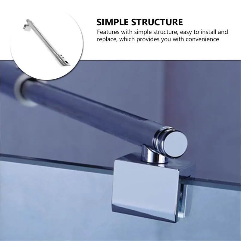 Frameless Shower Glass Panel Support Bar Sturdy Shower Door Hardware Bracket Bathroom Panel Fixing Solution