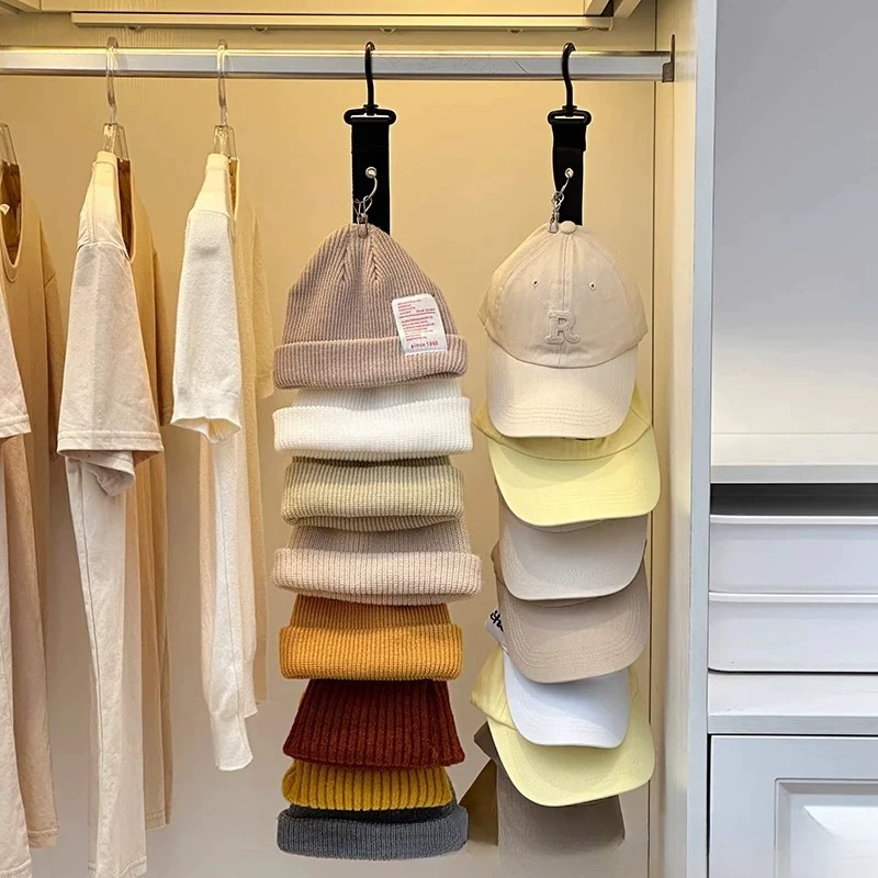 Hanging Hat Rack Hook & Metal Clips Caps Organizer for Baseball Caps Golf Caps Hat Storage Stand 1PCS