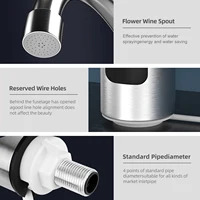 Robinet d'eau chaude et froide électrique instantané sans réservoir 3000W 220V 3sec avec affichage numérique LED chauffe-eau de robinet de cuisine à chauffage rapide 5