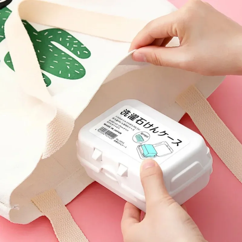 Japan Imported Travel Soap Container Portable Plastic  Box with Leachable Interlayer Soap Dish for Bathroom