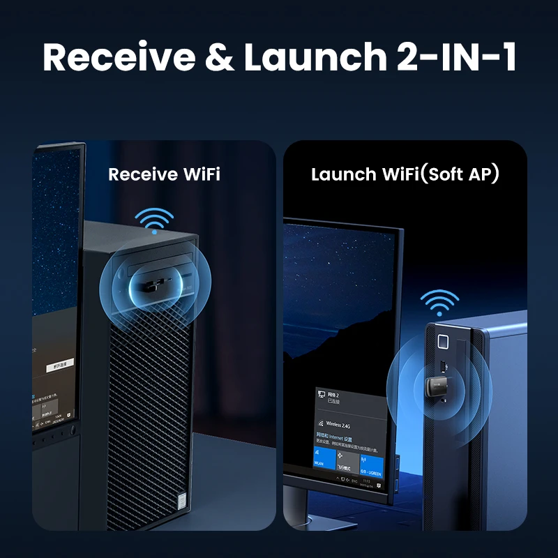 UGREEN 와이파이 안테나 동글 네트워크 카드 어댑터, USB 이더넷, PC 노트북 데스크탑 윈도우 리눅스, AX900, AC1300, 5G, 2.4G