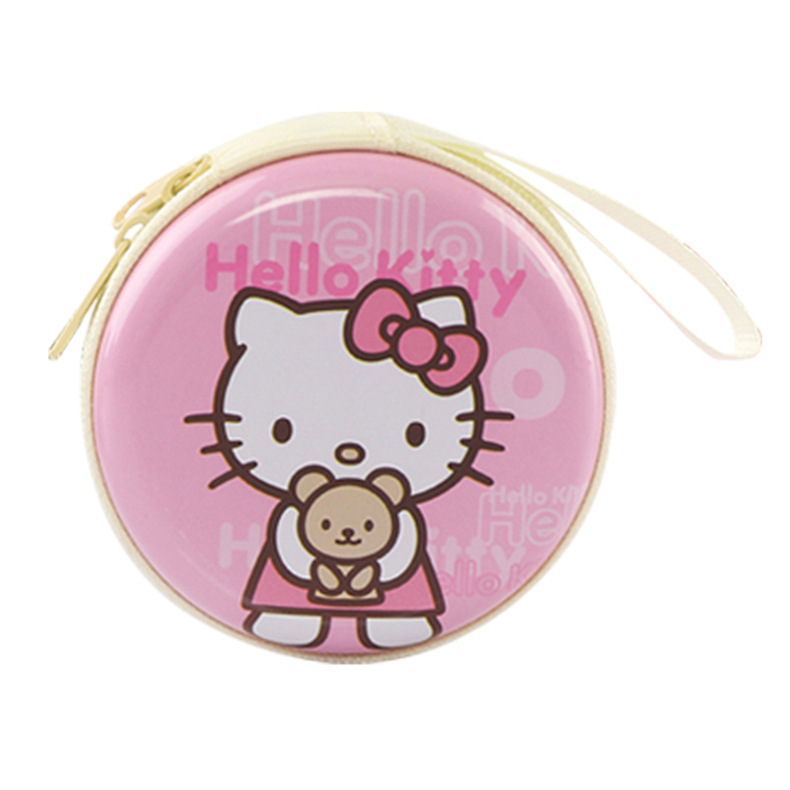 Cartoon Hello Kitty Coin Purse Cute Sanrio KT Cat Bluetooth Headset Bag Kawaii portable Data Cable Coin Storage Bag Child Gifts