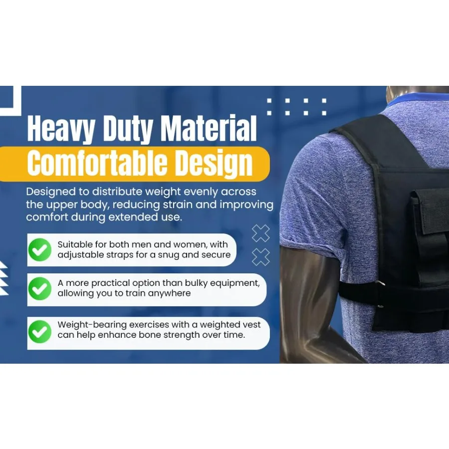 Adjustable Weight Vest for Gym Training and Outdoor Fitness Activities Durable Comfortable and Customizable Resistance Training
