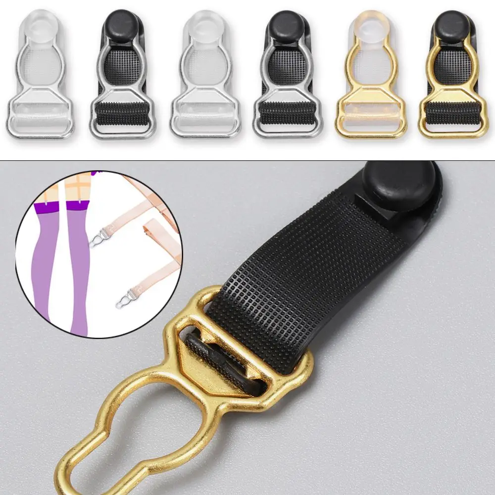 

10pcs 10/12mm Plastic Black Corset Leg Garter Belt Clip Hooks Suspender Ends Hosiery Stocking Grips Suspender Clips