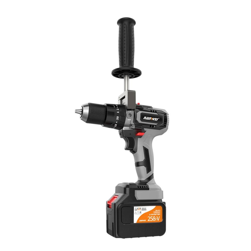 

Nanwei 13mm Cordless Impact Drill 21V 150N Professional Ice Drills Brushless Power Tools Lithium Battery Hand Tools Steel Chuck