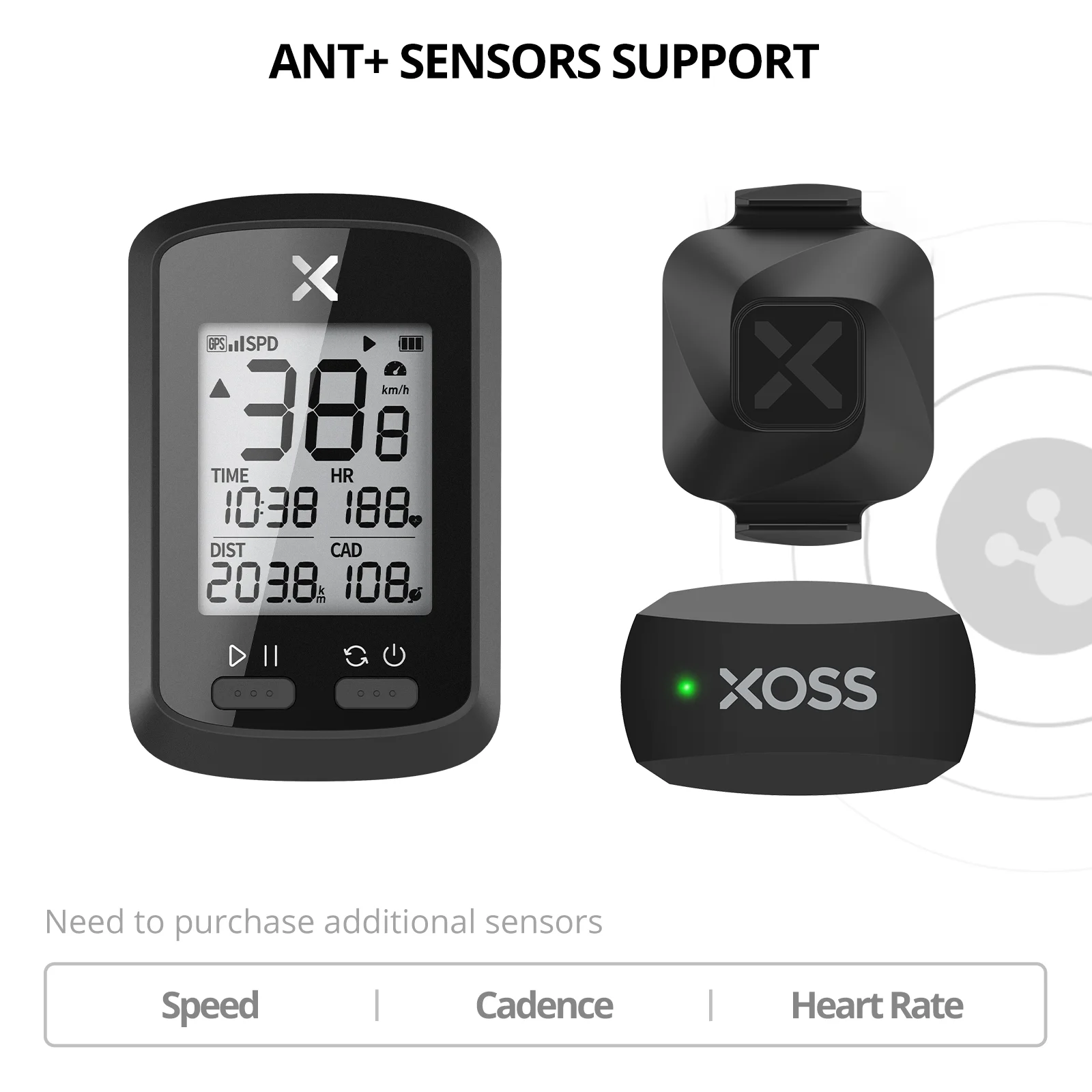 XOSS G Gen2 Compteur Vélo GPS, Compteur Vélo sans Fil Support Ant XOSS G Gen2 Compteur Vélo GPS, Compteur Vélo sans Fil Support Ant