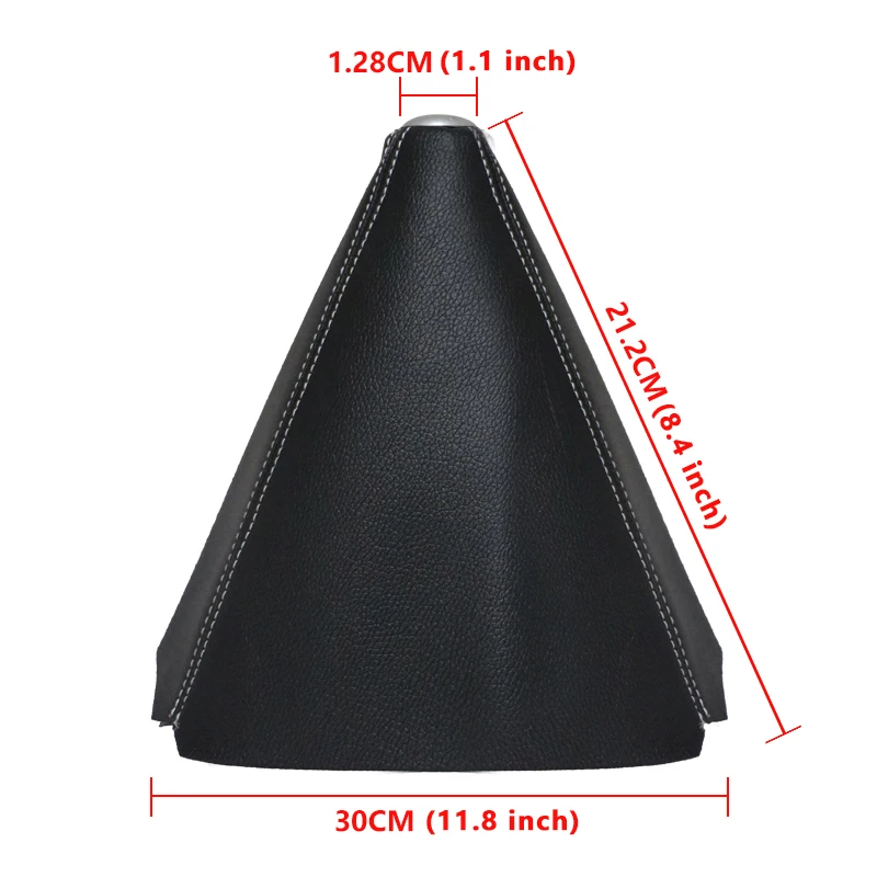 Universal JDM Car Gear Shift Knob Boot Cover Collar Leather Shifter Lever Cover With Red Stitching Fit For Most Car gear shift knob cover