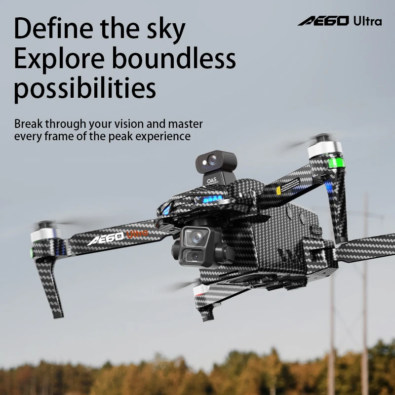AE60 GPS Drone 8K Professional Dual Camera 3-Axis Gimbal Brushless Obstacle Avoidance Large Screen 5G 20KM 800G Airdrop FPV Dron