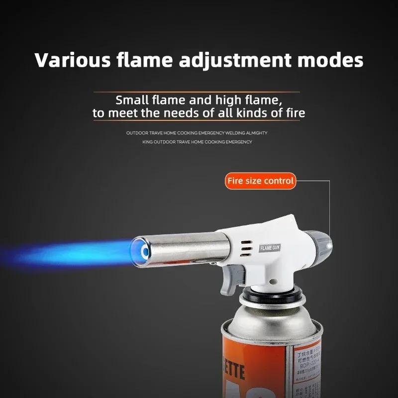 Auto-Ignition Butane Gas Torch - Adjustable Flame Welding & Cooking Gun for BBQ, Camping & Soldering, Portable Blow Torch with