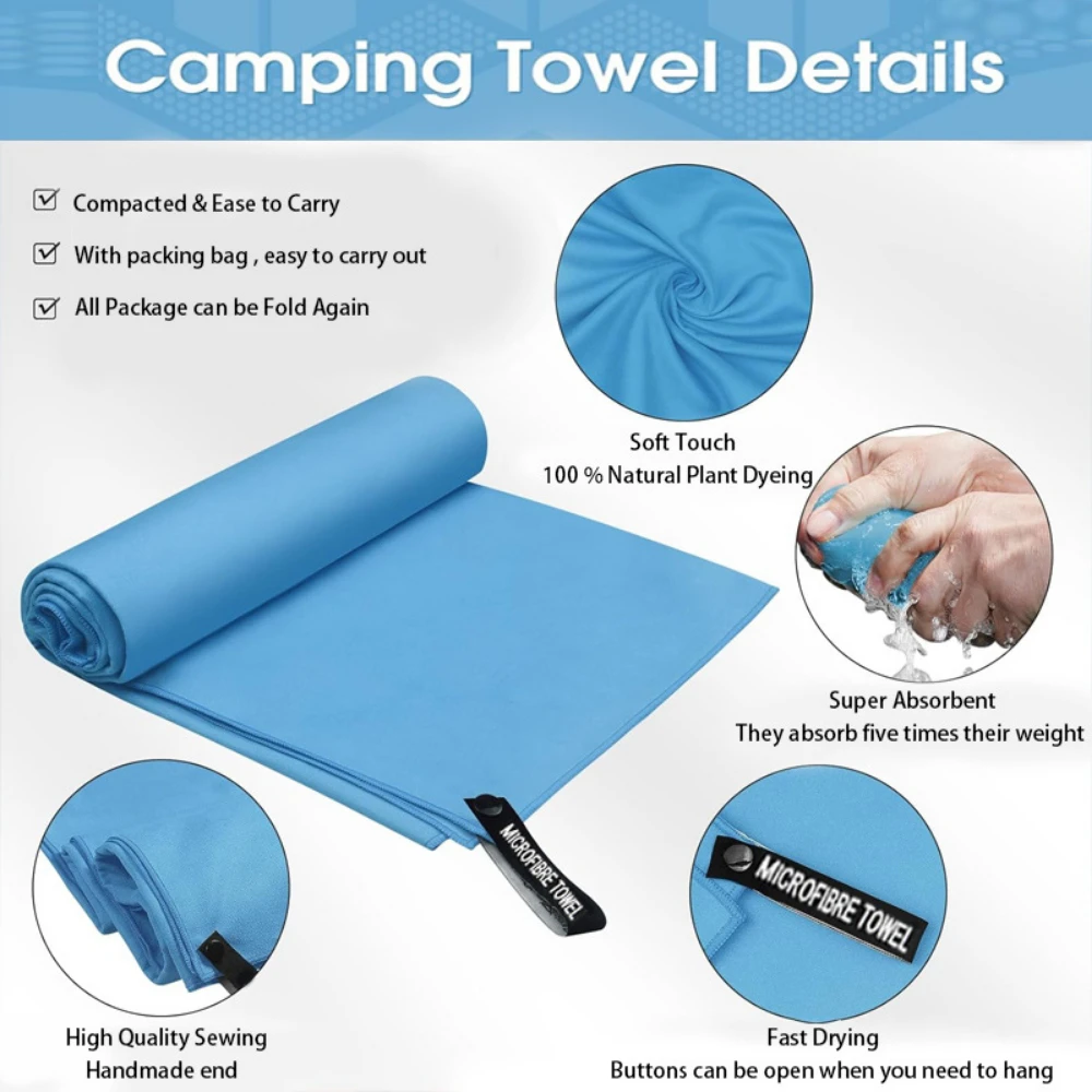 Thickened Microfiber Towel 40x80cm Travel Sports Quick-drying Large Hair Towel Super Soft and Lightweight Gym Swimming