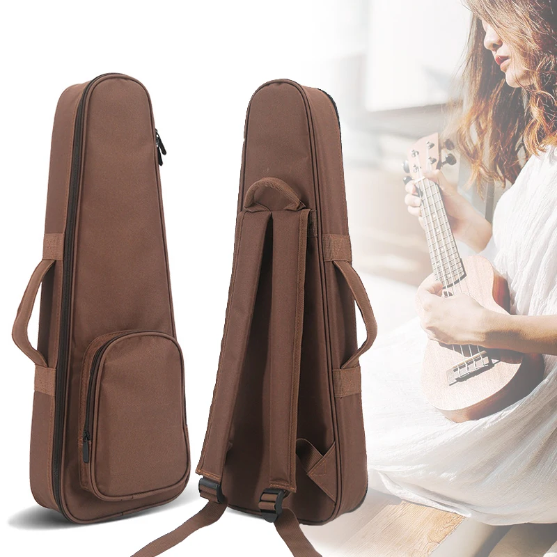 Ukulele Case Shoulder Padded Gig Backpack For 21 23 26 Inch Brown Portable Soft Case for Ukulele