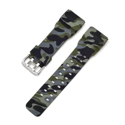 Durable Waterproof Resin Watch Strap - Men's Sport Replacement Band (Army Green Camo)