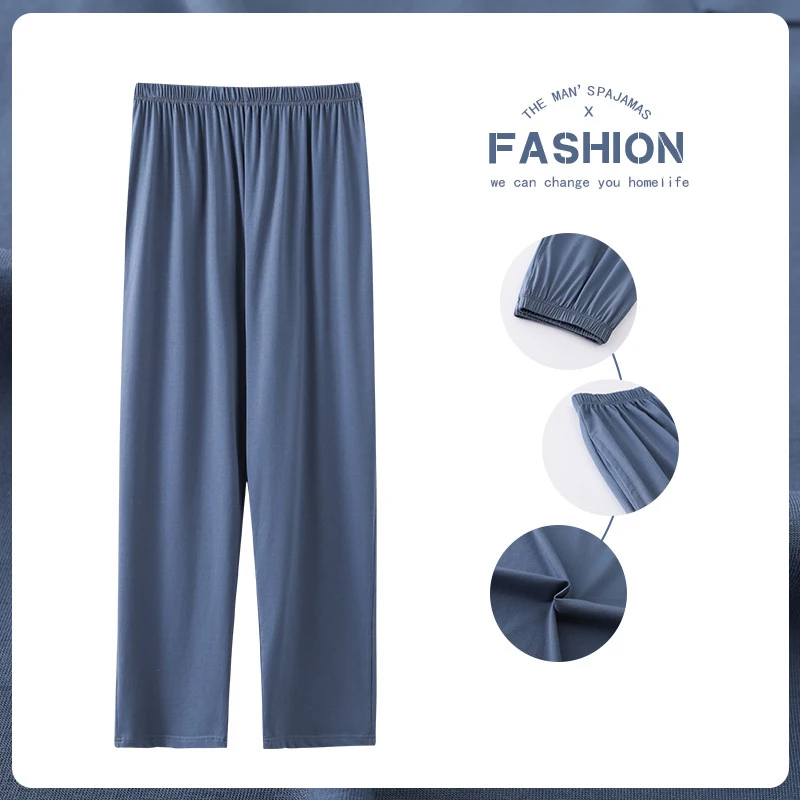 Summer Men\'s Modal Sleeping Pants Solid Sleep Trousers Mens Pajamas Bottoms Soft Sleepwear Pyjama Homewear 2023 Spring Autumn