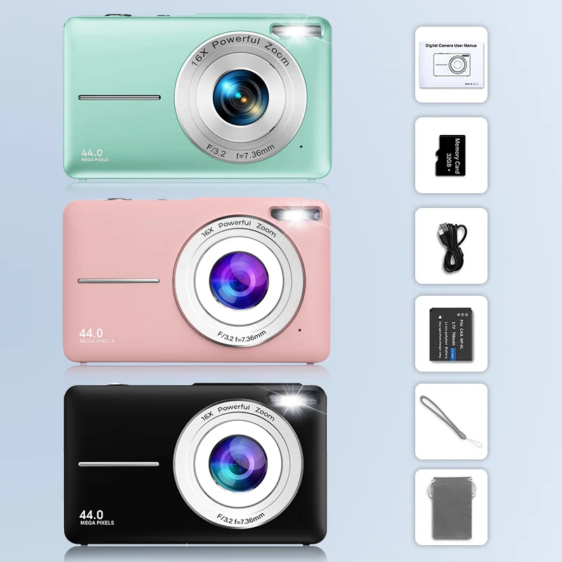 Compact Digital Camera with 16x Zoom and 1080p Resolution