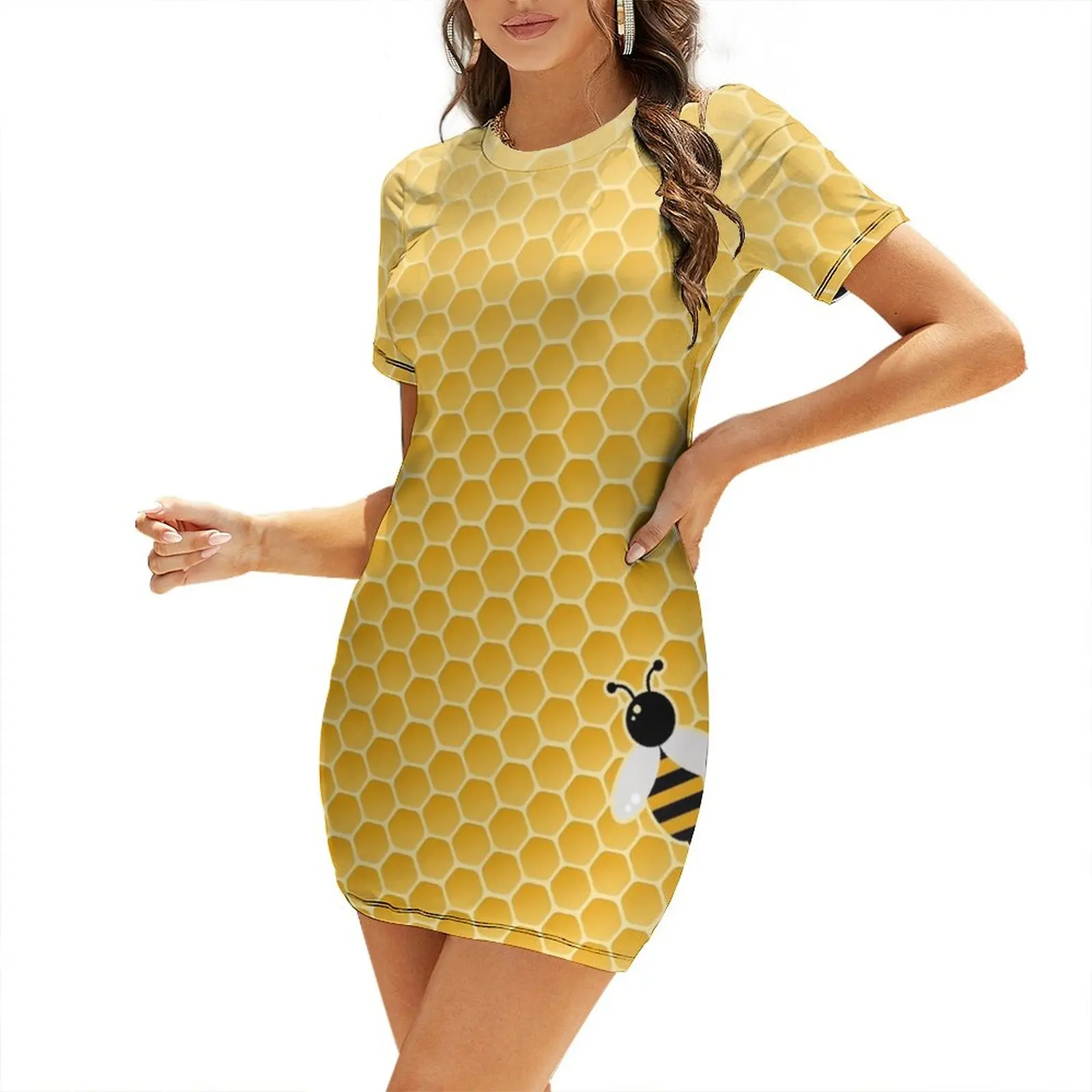 

Bee-autiful Short Sleeved Dress prom dresses Clothing female