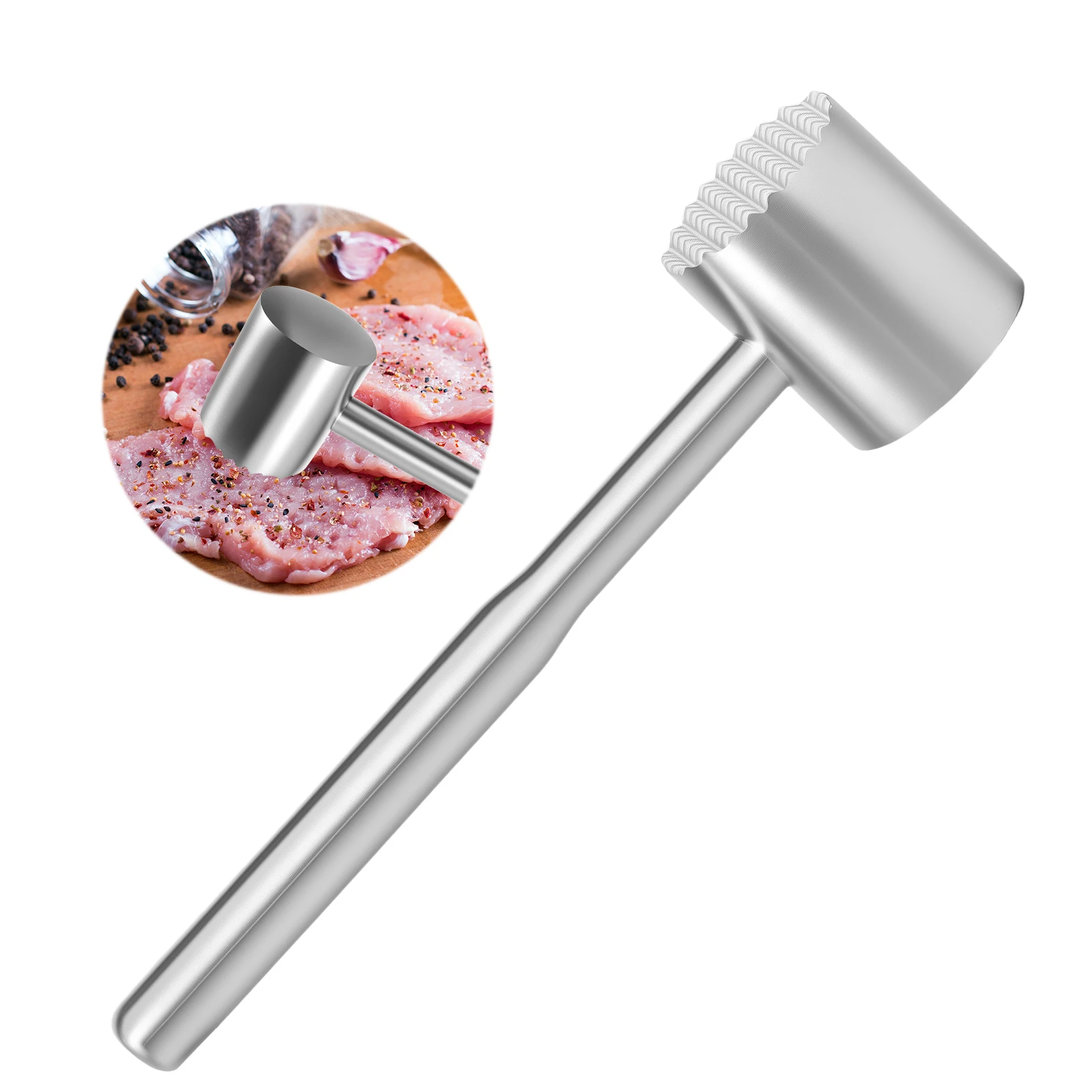 Dual Head Meat Hammer 304 Stainless Steel Meat Mallet Ergonomic Handle Non Slip Grip Steak Tenderizing Home Kitchens meat tenderizer meat hammer