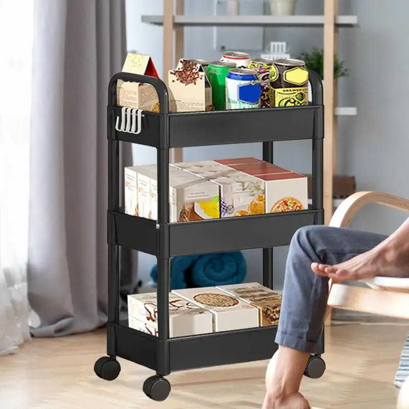 Small trolley rack kitchen floor Storage Cart multi-layer snack Cart bathroom toilet storage rack Rolling Book Shelf Organizer
