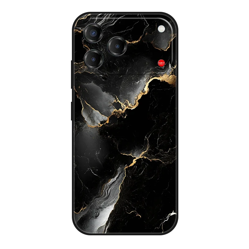 Marble Painted Soft Matte Silicone Back Cover - Elegant Design Case