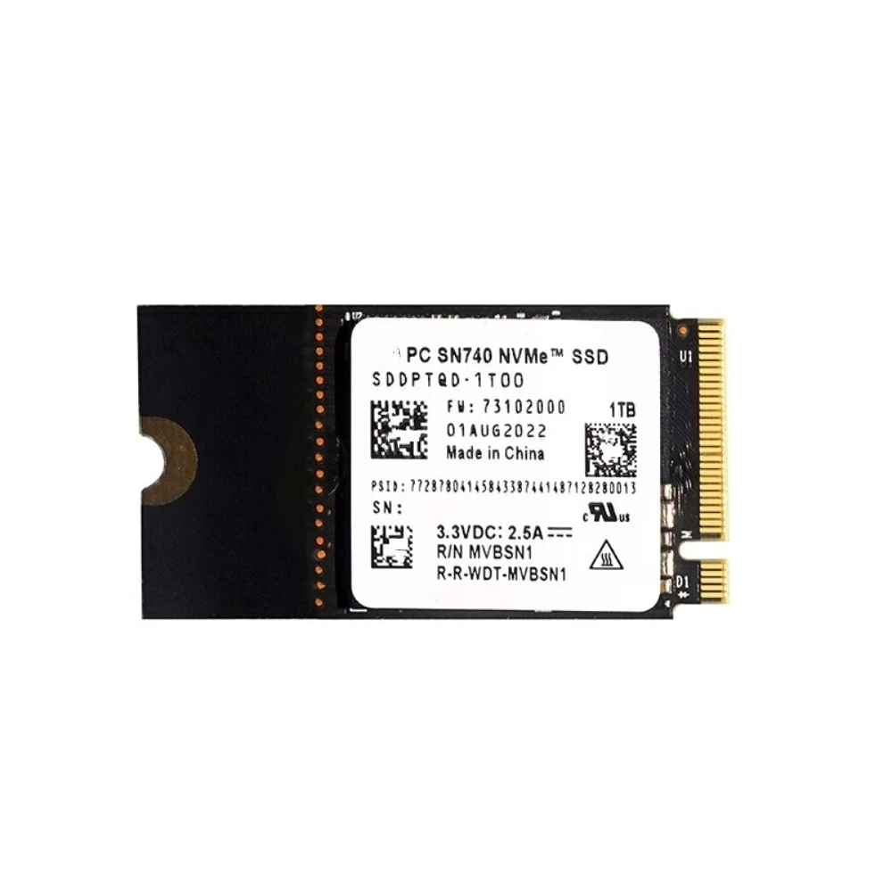 웨스턴 디지털 WD용 SSD M.2 2230 2242 Gen4 PCIe 4.0 X4 NVMe 솔리드 스테이트 드라이브, SN740, 2TB, 1TB, 512G, 256G