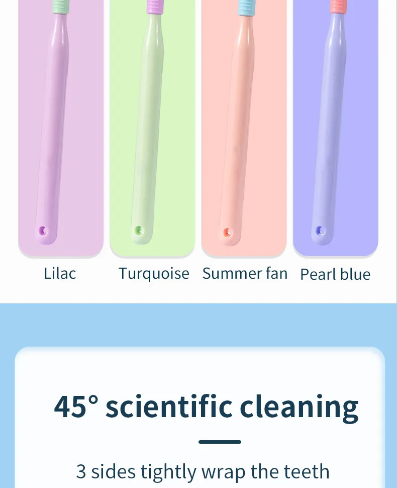 Three Sided Toothbrush Pink