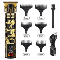 Electric Hair Clipper Professional Men’s Hair Clipper LCD Display T-Blade Trimmer Zero Gap Cordless Rechargeable Men’s Trimmer G