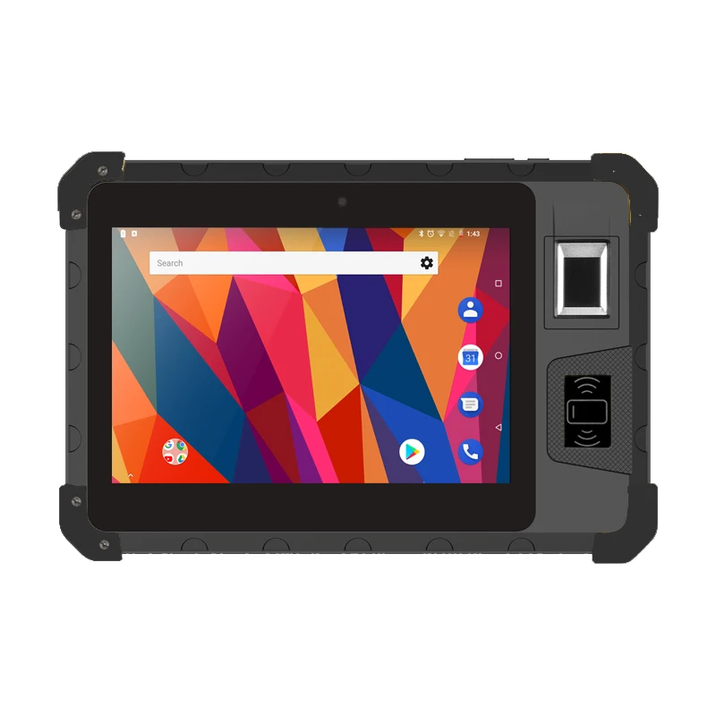 

Rugged Industrial Android 8 inch Tablet With Fingerprint reader Barcode Scanner Rugged Tablet PC