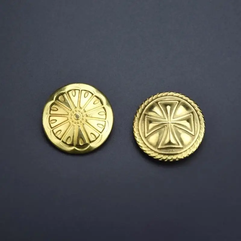 High-End Brass Wallet Buckle Leather Decorative Studs Brass Chrysanthemum Studs Belt Buckle Decoration Pure Copper Hardware