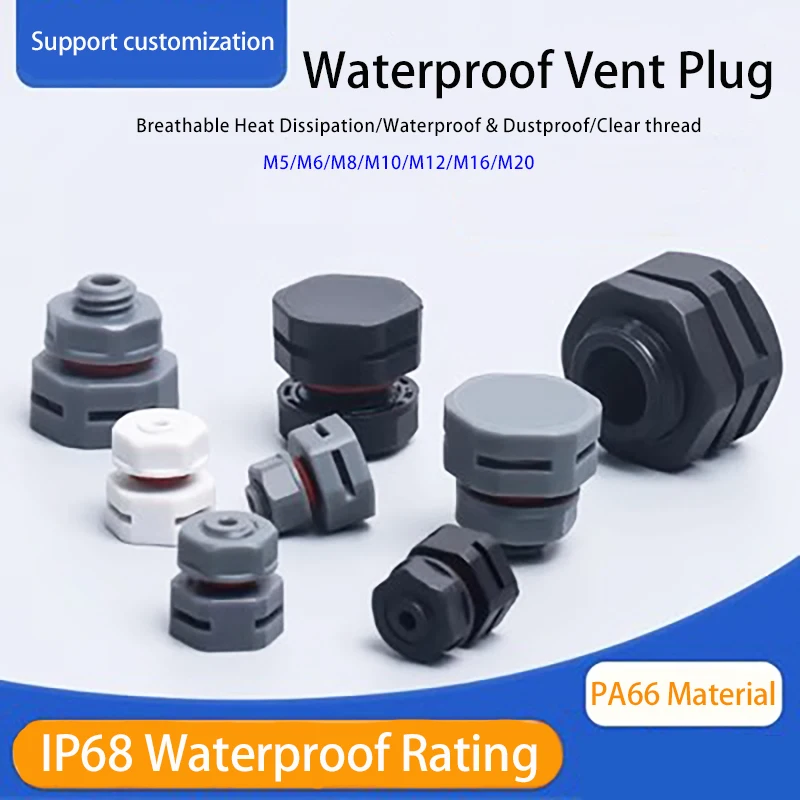 Waterproof Breather-Screw Air Vent Valves M5 M6-M12 M16 M20 Breather-Vent Valves