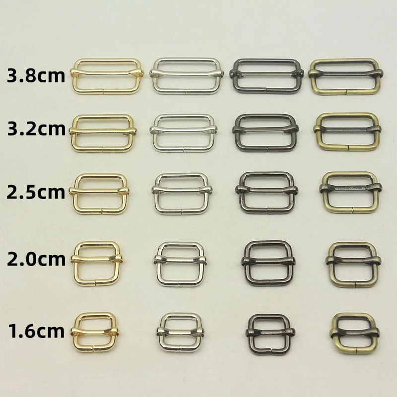

Silver Metal Slides Tri-glides Wire Buckles Luggage Belt Length Adjusting Buckle 50PCS