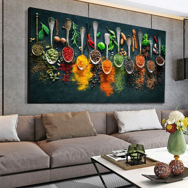 Diamond Painting Grains Spices Spoon Peppers For Dining room