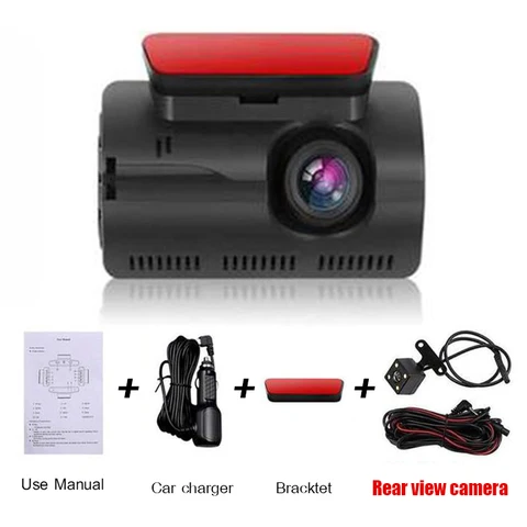 Inch Car Driving Recorder Front and Rear Dual Lens Camera Wide Angle DVR IPS Screen Car Parking Night Sight HD1080P DashCam