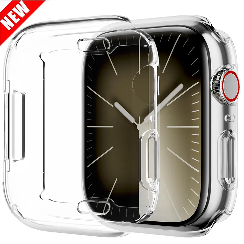 Cover In Tpu Per Apple Watch Case Series 9 8 7 6 5 4 3 Se 41Mm 45Mm Proteggi Schermo Per Apple Watch Band Accessori