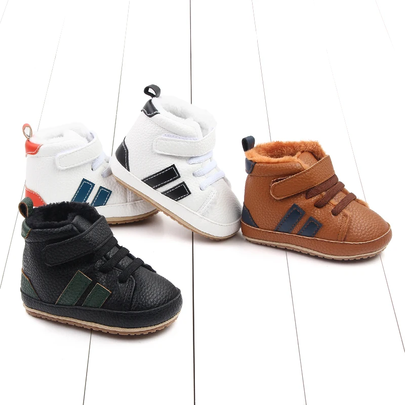 Baby Winter and Autumn Toddler Infant First Walking Shoes Ankle-covered TPR Sole Anti-slip Soft PU 2023 New Arrival 11cm12cm13cm 3