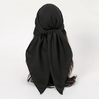 90*90cm Thin Soft Square Scarves for Women Simplicity Solid Color Cotton Linen Headscarf Muslim Female's Hijabs Bag Accessories 2