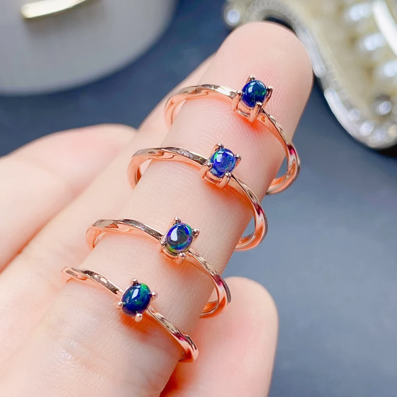 Natural Black Opal Rings for women silver 925 jewelry luxury gem stones 18k gold plated free shiping items Party Gifts Natural Black Opal Rings for women silver 925 jewelry luxury gem stones 18k gold plated free shiping items Party Gifts