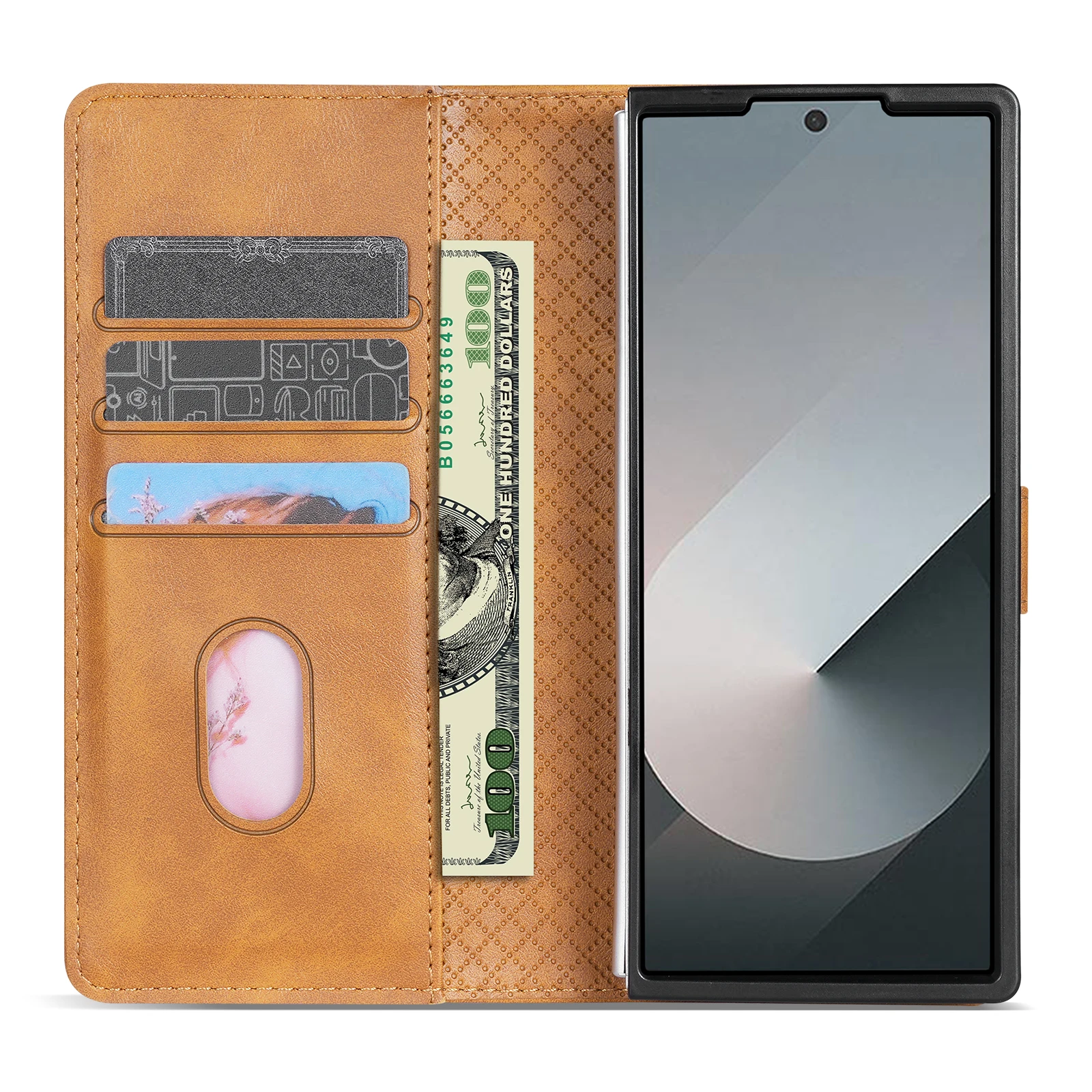 Elegant Flip Leather Wallet Case with Magnetic Closure and Card Pocket