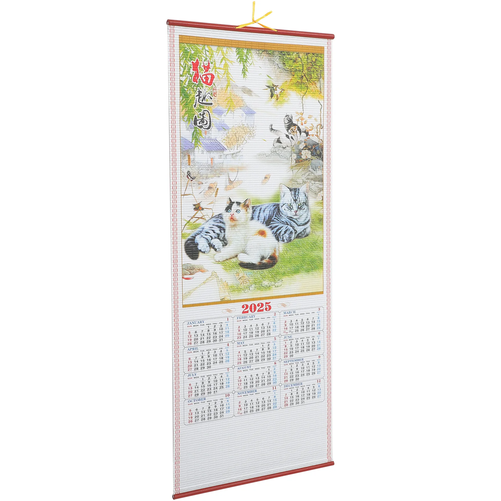 

Imitation Rattan Hanging Scroll Calendar Clear Printed Wall Planning Delicate Monthly Fine Office Supplies Paper for Dating