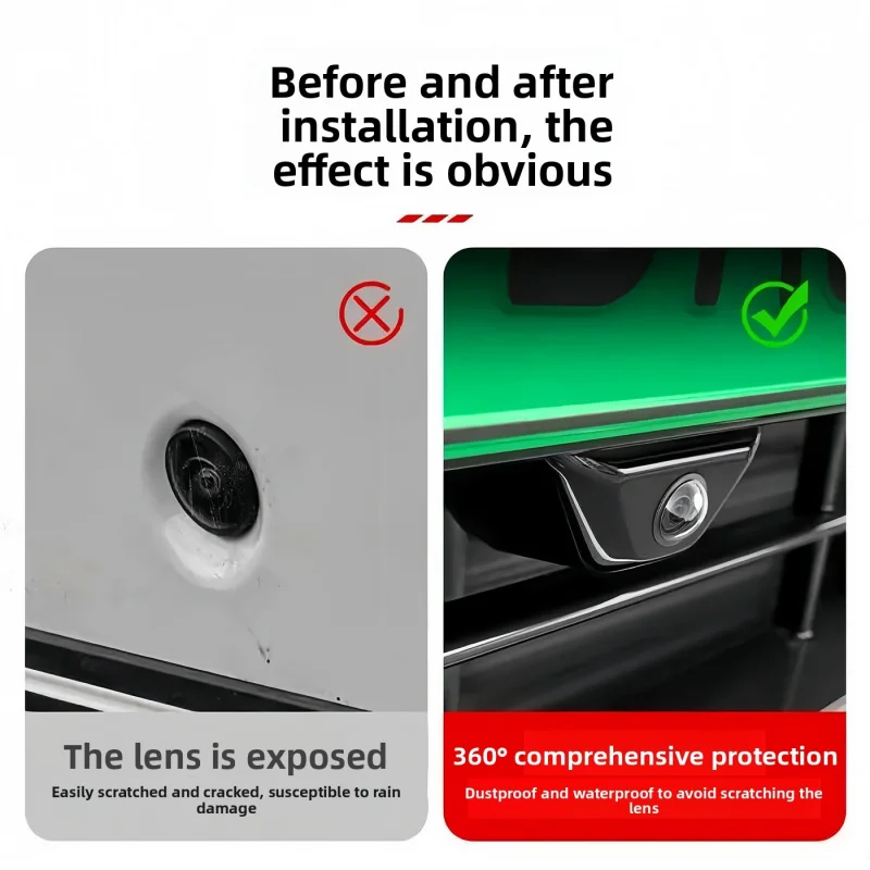 Universal 2PCS Car Camera Lens Protector with 360° Coverage - Anti-Scratch & Waterproof